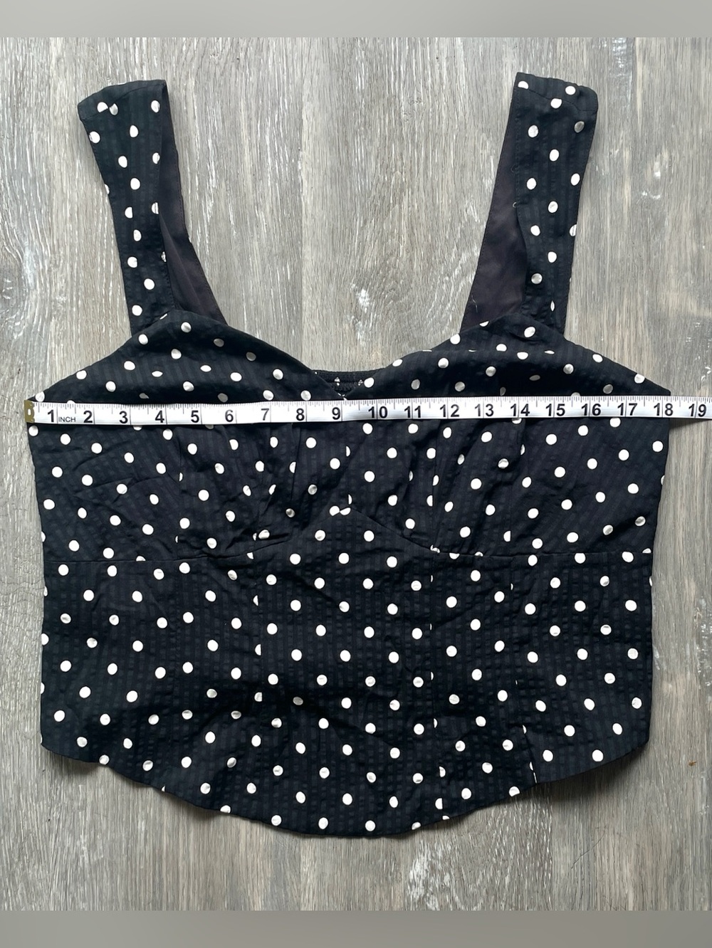 Torrid Retro Chic Polka Dot Sweetheart Crop Top Black White Pin Up Rockabilly - Picture 7 of 9